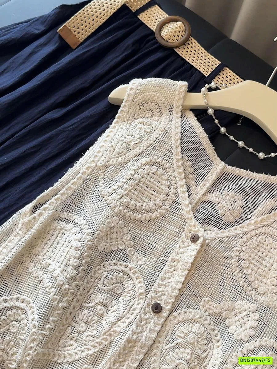 BST ÁO LƯỚI THÊU VINTAGE