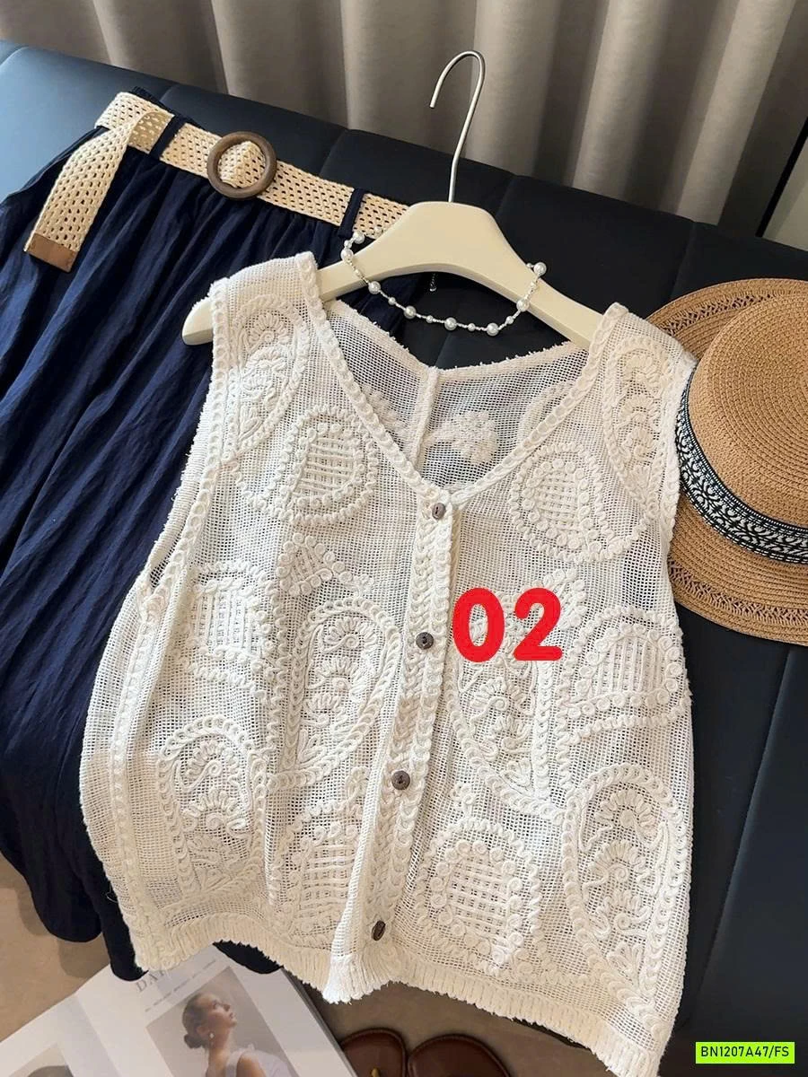 BST ÁO LƯỚI THÊU VINTAGE