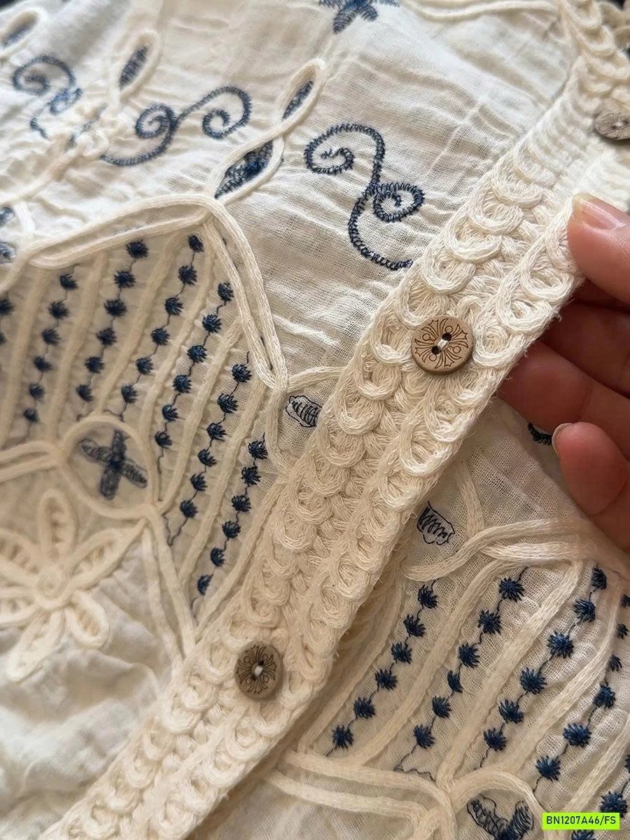 SƠ MI SÁT NÁCH ĐŨI THÊU PHỐI LƯỚI