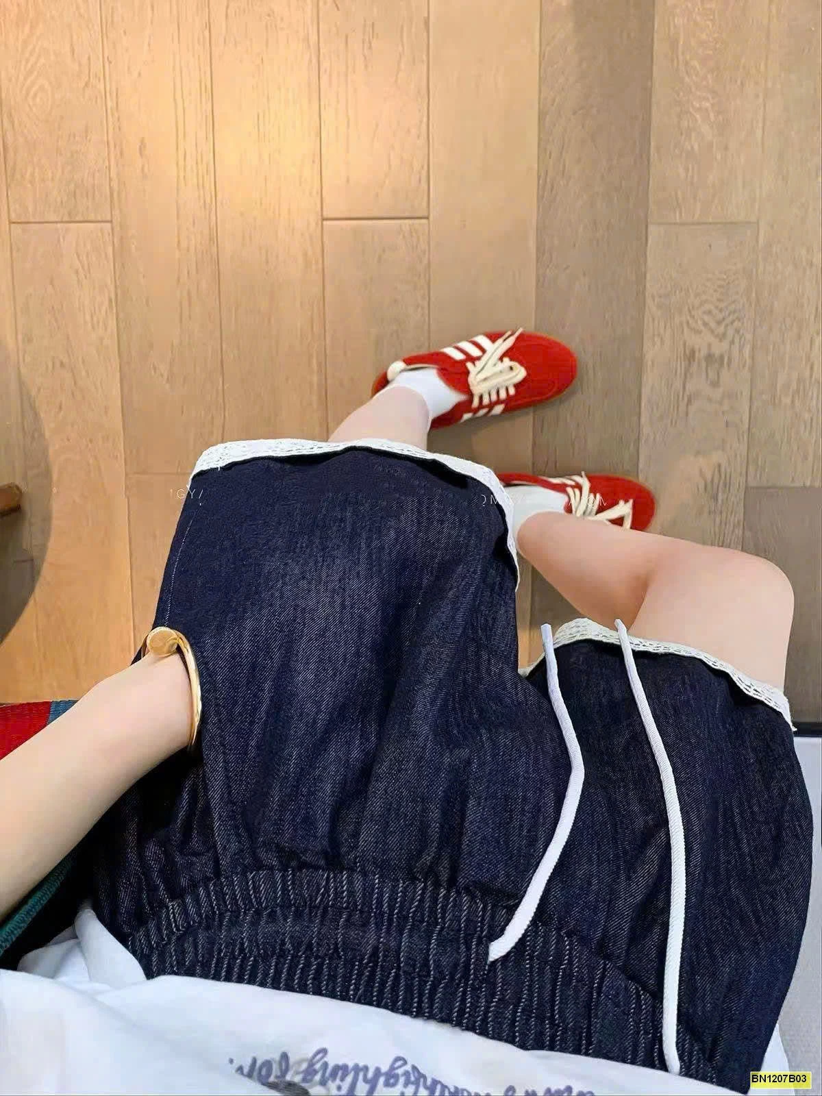 QUẦN SHORT PHỐI VIỀN REN CHO NỮ