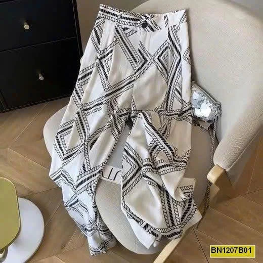 QUẦN SUÔNG ỐNG RỘNG HỌA TIẾT ANNA