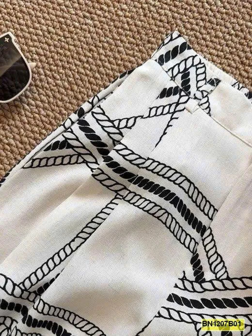 QUẦN SUÔNG ỐNG RỘNG HỌA TIẾT ANNA