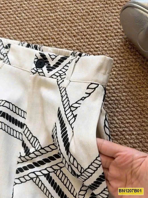 QUẦN SUÔNG ỐNG RỘNG HỌA TIẾT ANNA