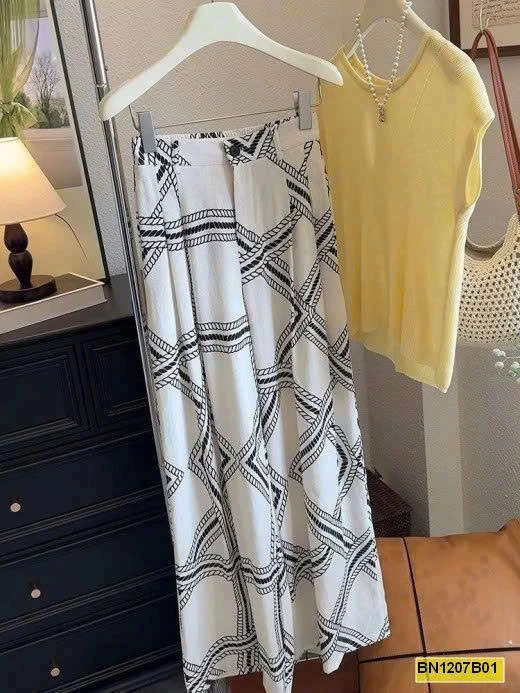 QUẦN SUÔNG ỐNG RỘNG HỌA TIẾT ANNA