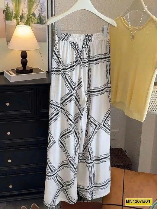 QUẦN SUÔNG ỐNG RỘNG HỌA TIẾT ANNA