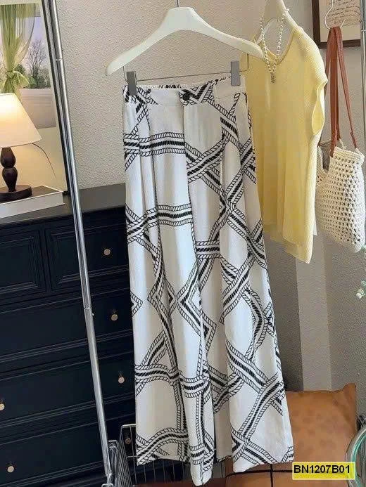 QUẦN SUÔNG ỐNG RỘNG HỌA TIẾT ANNA