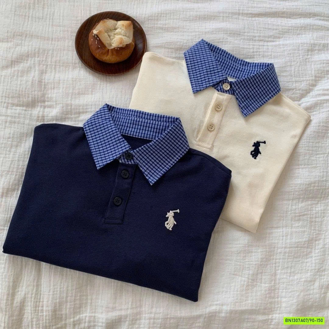 ÁO POLO GIẢ 2 LỚP CARO XANH