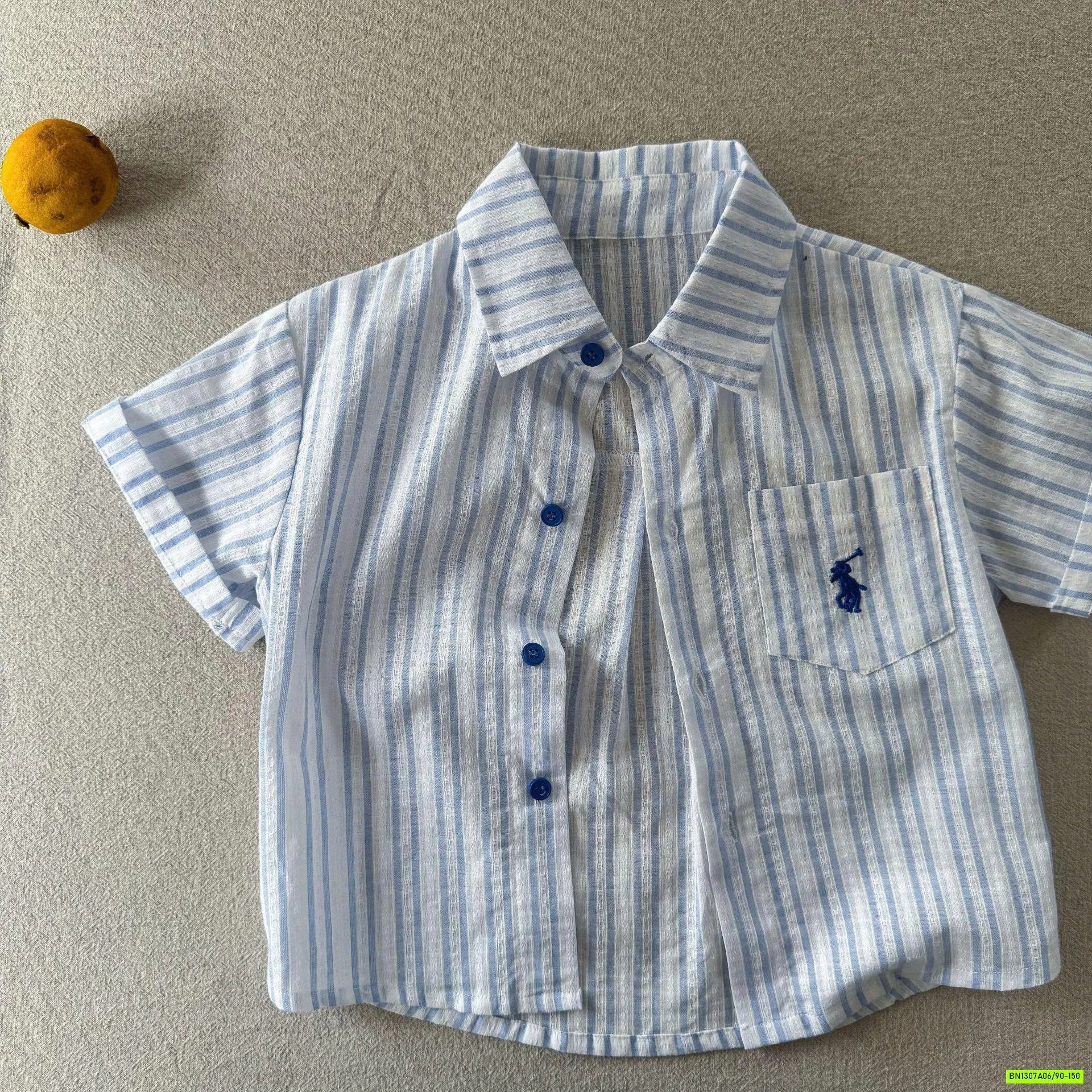 SƠ MI SỌC XANH TÚI NGỰC