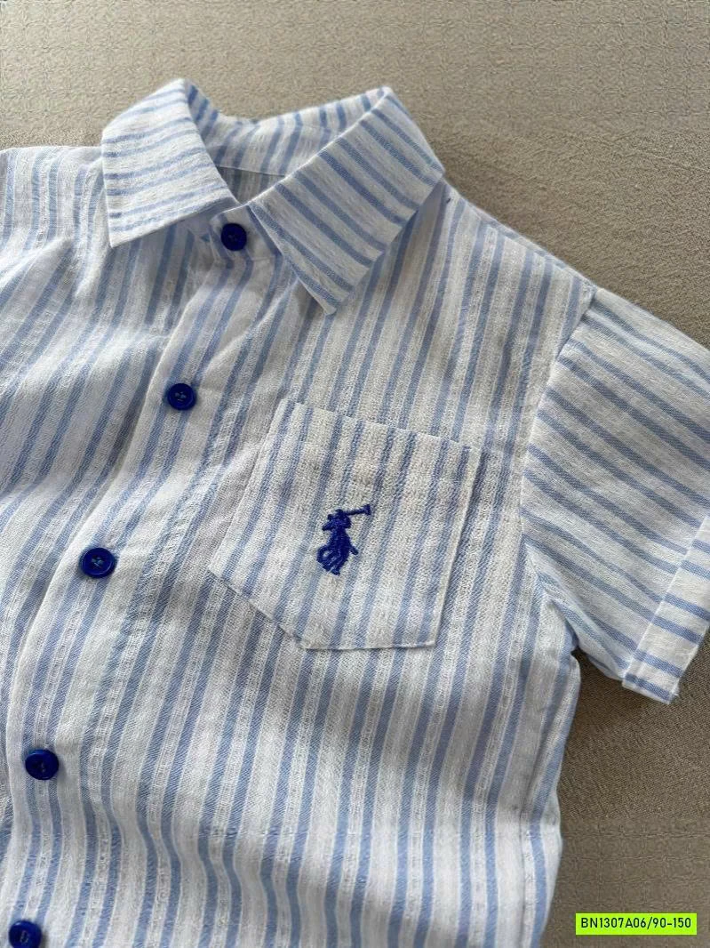 SƠ MI SỌC XANH TÚI NGỰC