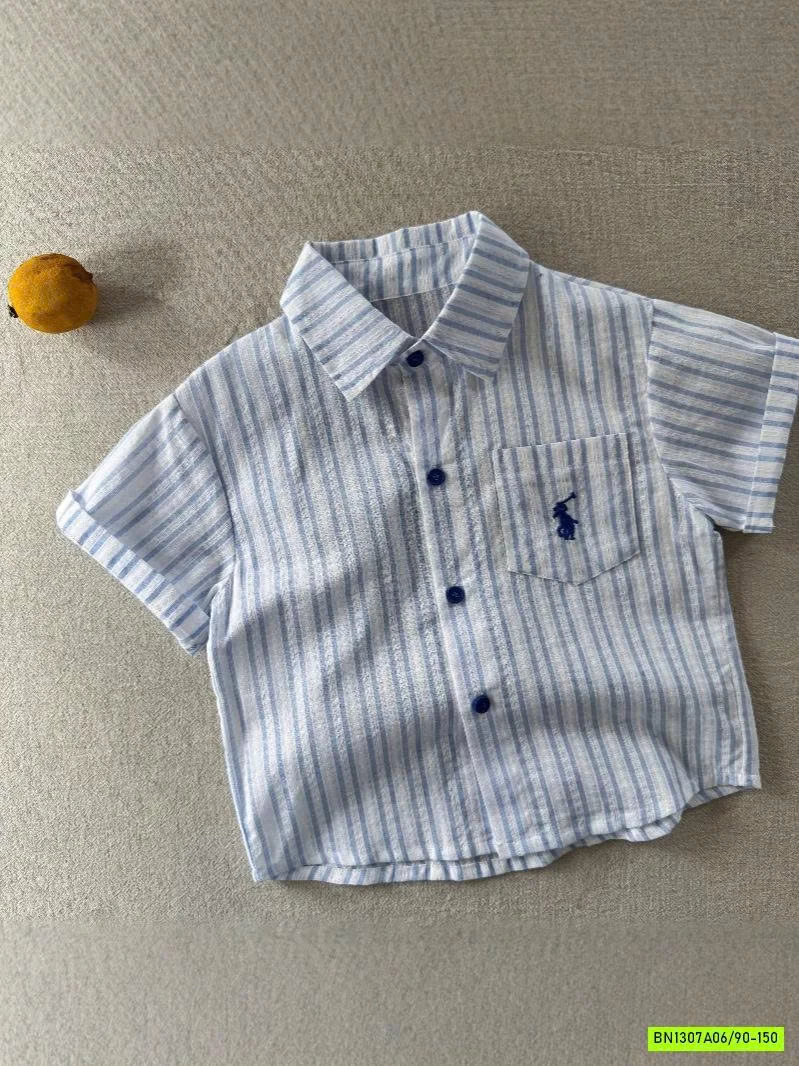 SƠ MI SỌC XANH TÚI NGỰC