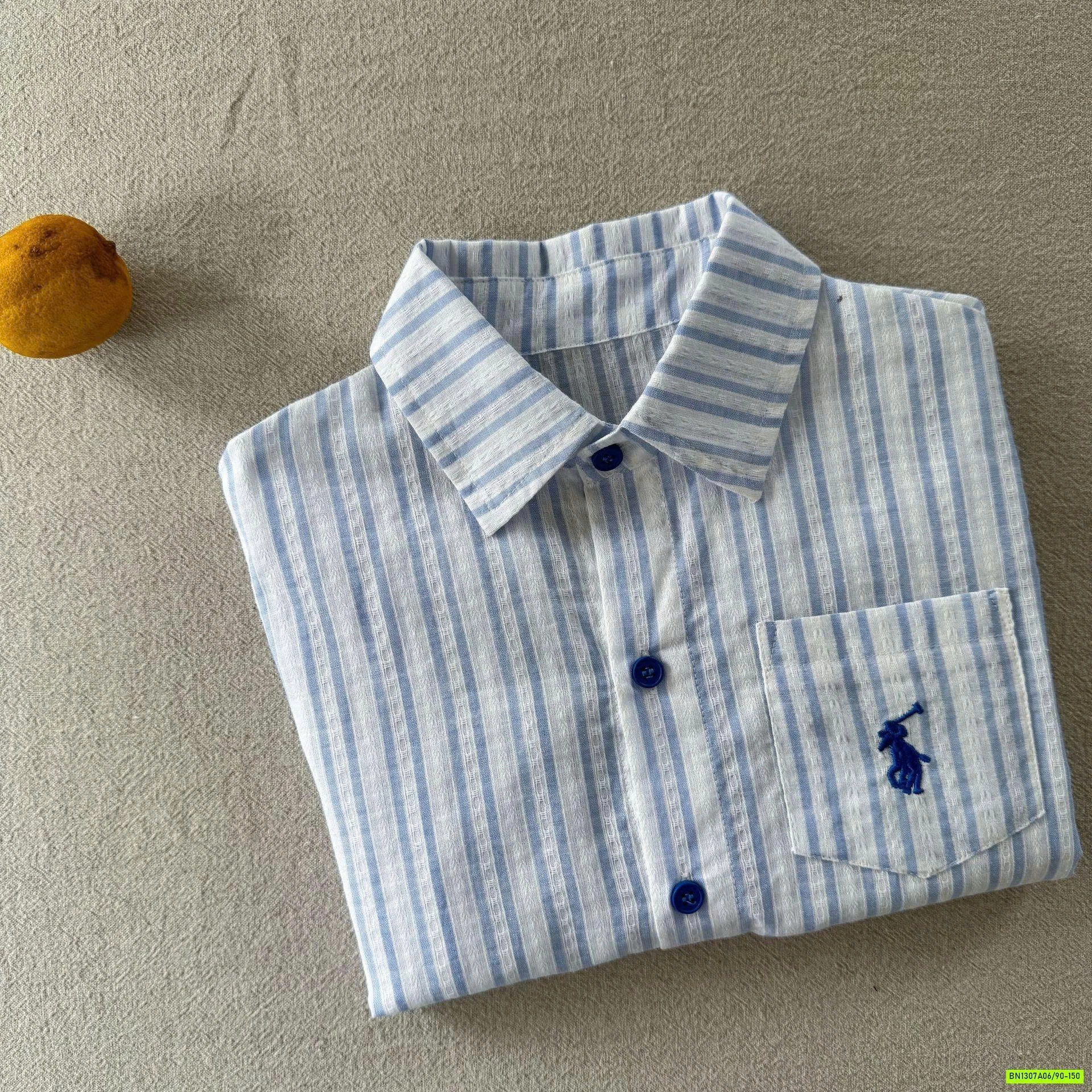 SƠ MI SỌC XANH TÚI NGỰC