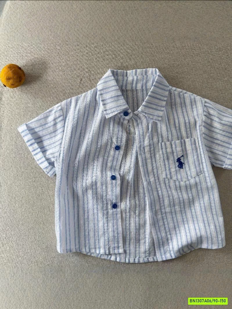 SƠ MI SỌC XANH TÚI NGỰC