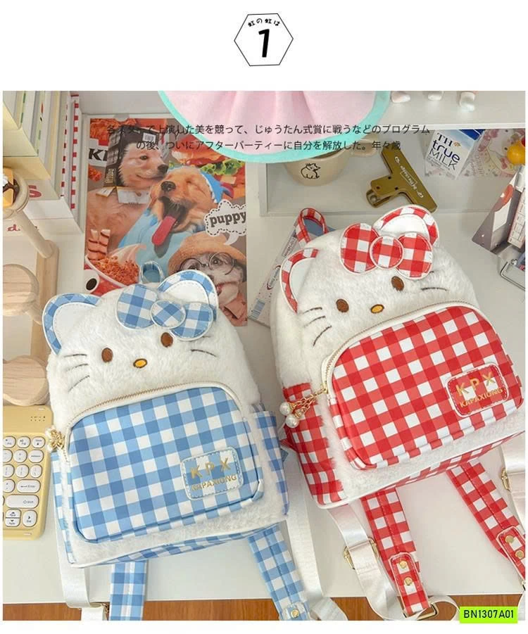 BALO CARO KITTY PHỐI LÔNG