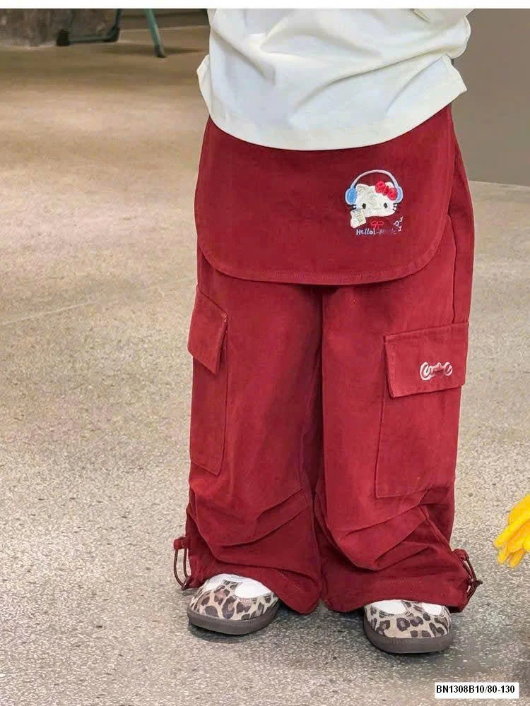 SET ÁO DÀI TAY MIX QUẦN SUÔNG HELLO KITTY