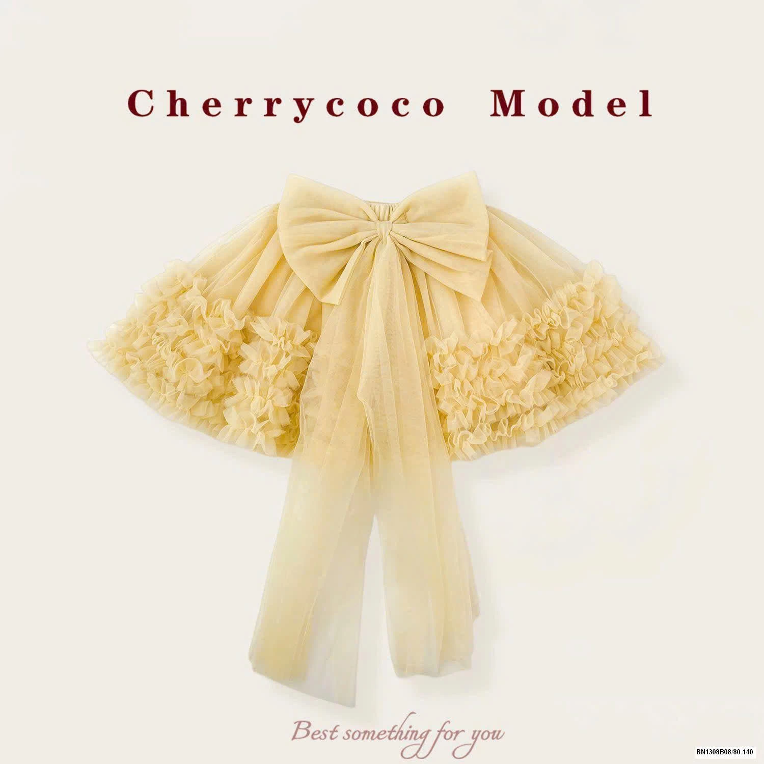 SET ÁO LEN + CHÂN VÁY TUTU VÀNG CHERRYCOCO