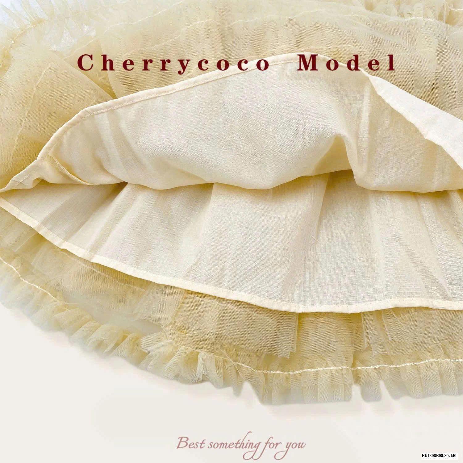 SET ÁO LEN + CHÂN VÁY TUTU VÀNG CHERRYCOCO