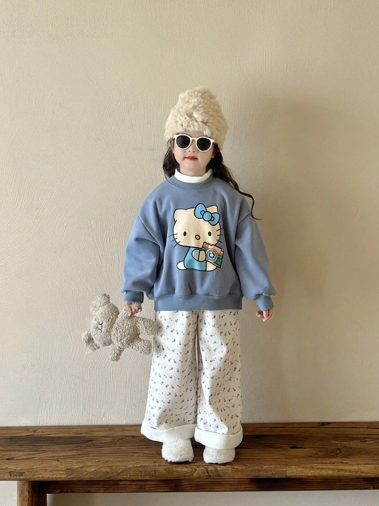 SET ÁO NỈ HELLO KITTY MIX QUẦN SUÔNG