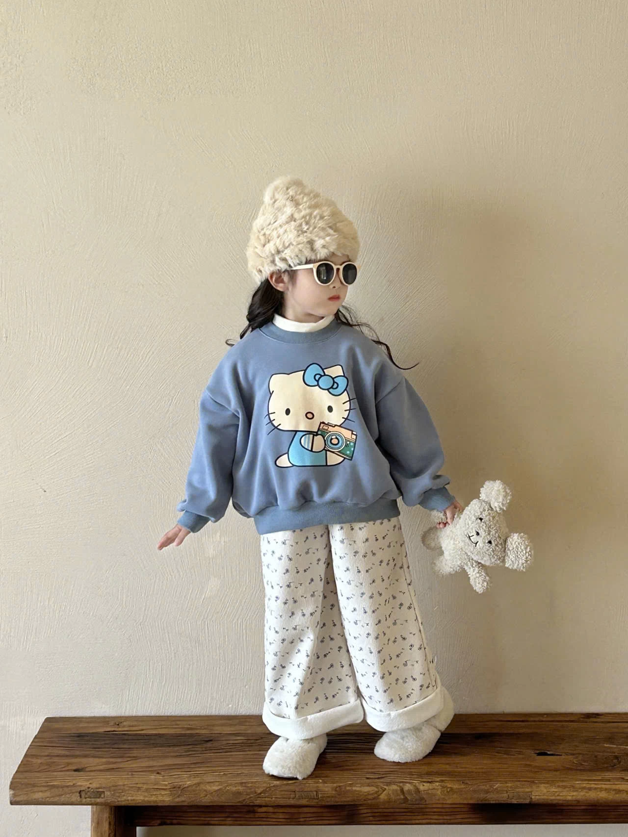 SET ÁO NỈ HELLO KITTY MIX QUẦN SUÔNG