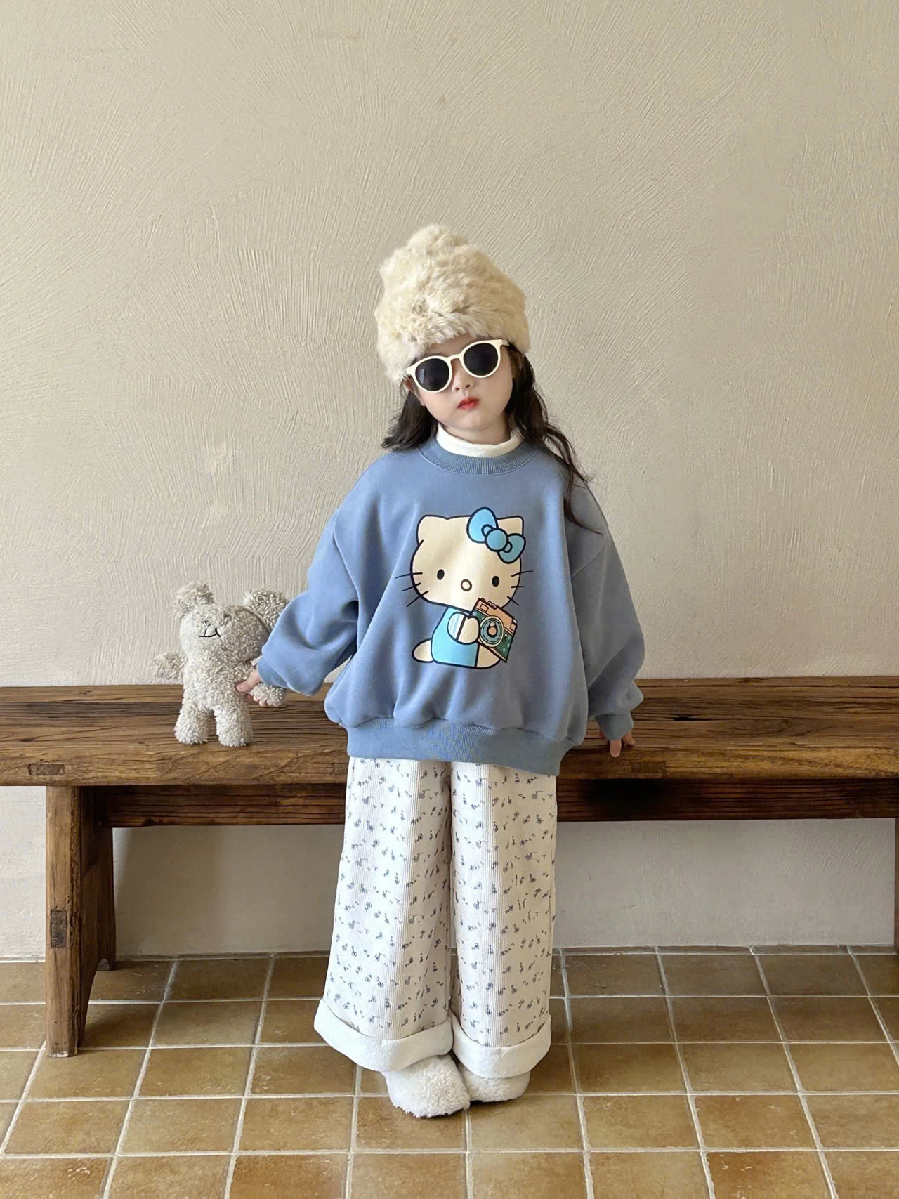 SET ÁO NỈ HELLO KITTY MIX QUẦN SUÔNG