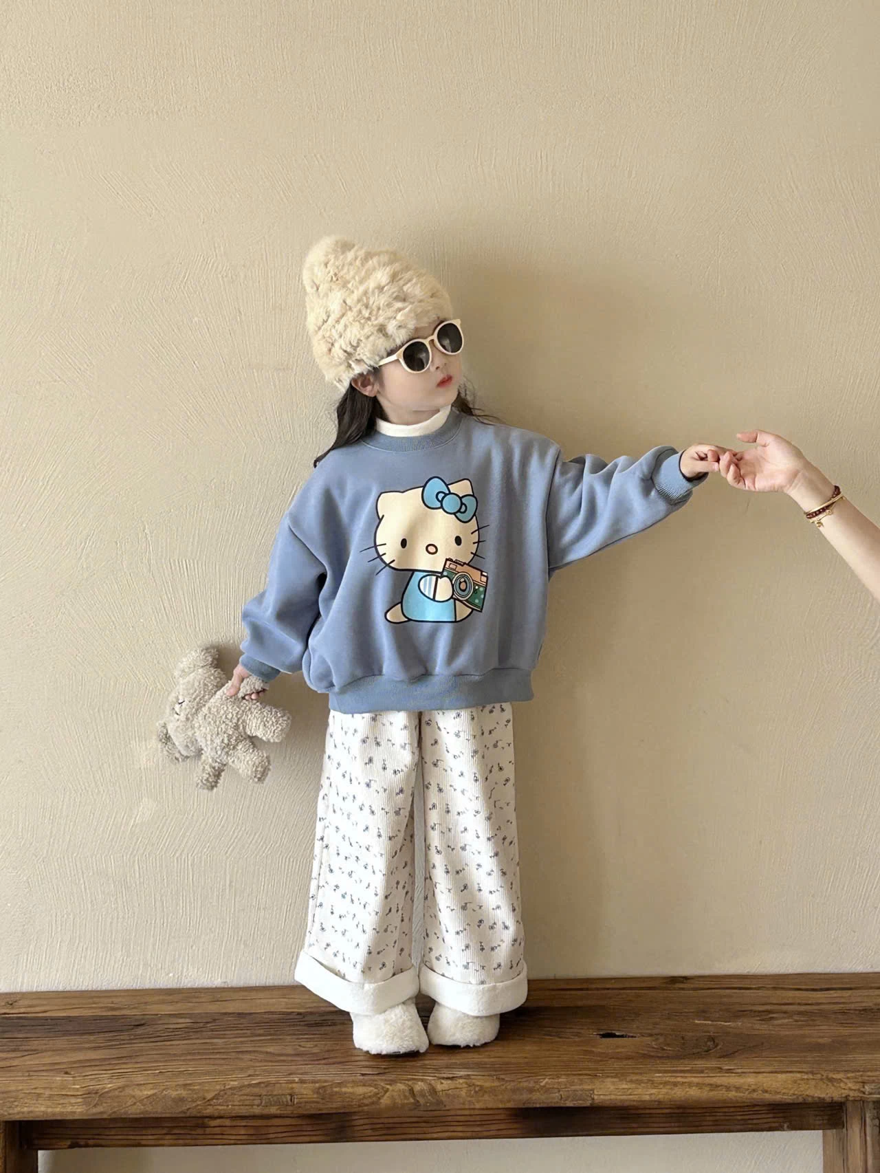 SET ÁO NỈ HELLO KITTY MIX QUẦN SUÔNG