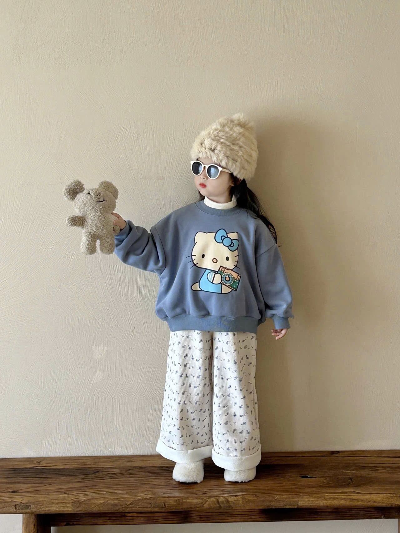 SET ÁO NỈ HELLO KITTY MIX QUẦN SUÔNG