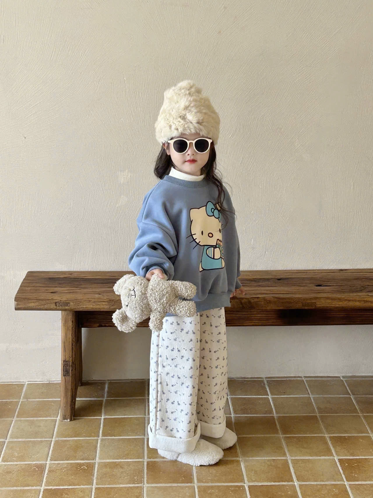 SET ÁO NỈ HELLO KITTY MIX QUẦN SUÔNG