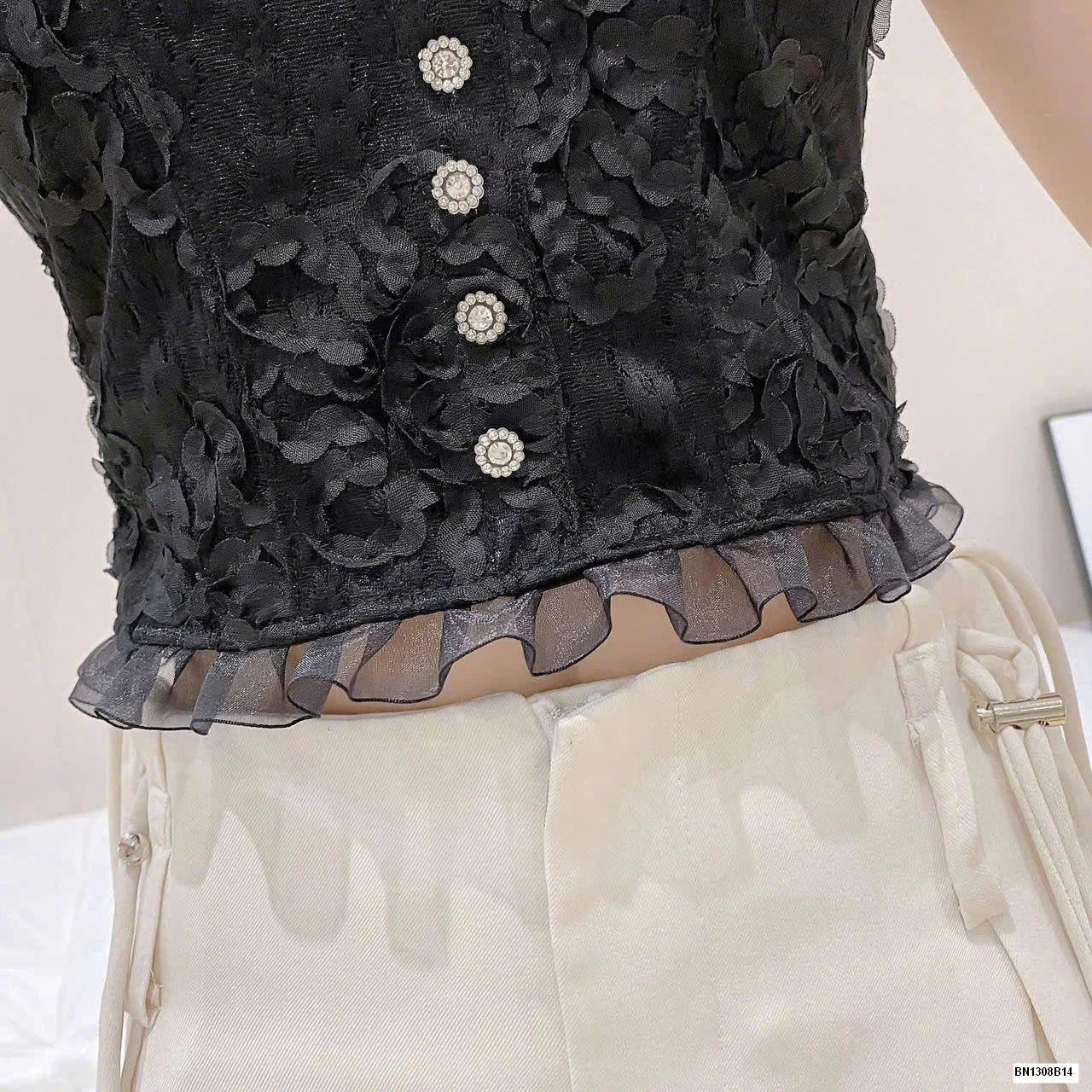 ÁO 2S CROPTOP PHỐI REN