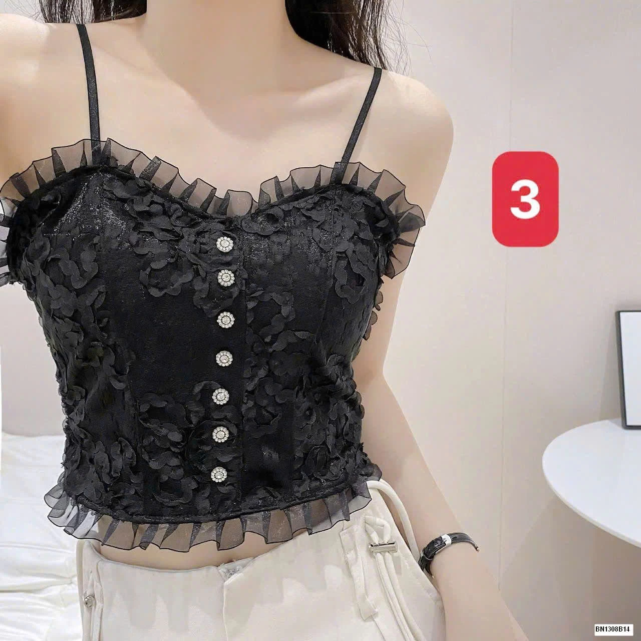 ÁO 2S CROPTOP PHỐI REN