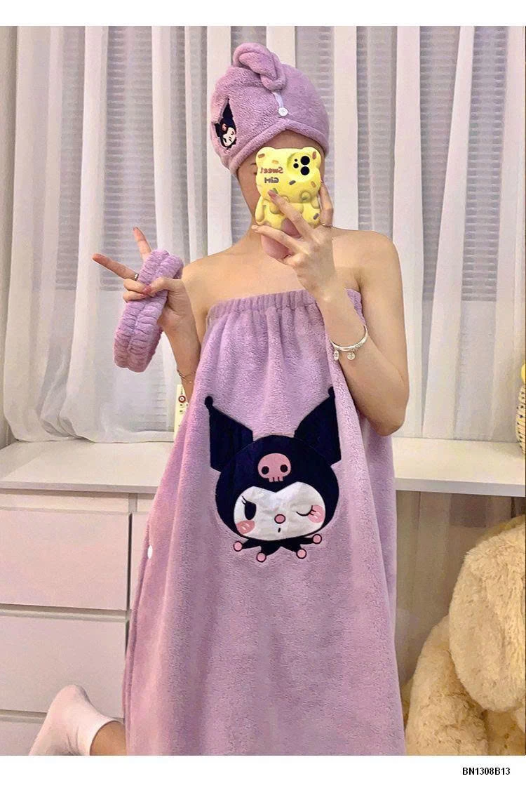 SET 3 MÓN VÁY TẮM HOẠT HÌNH VẢI LÔNG CỪU