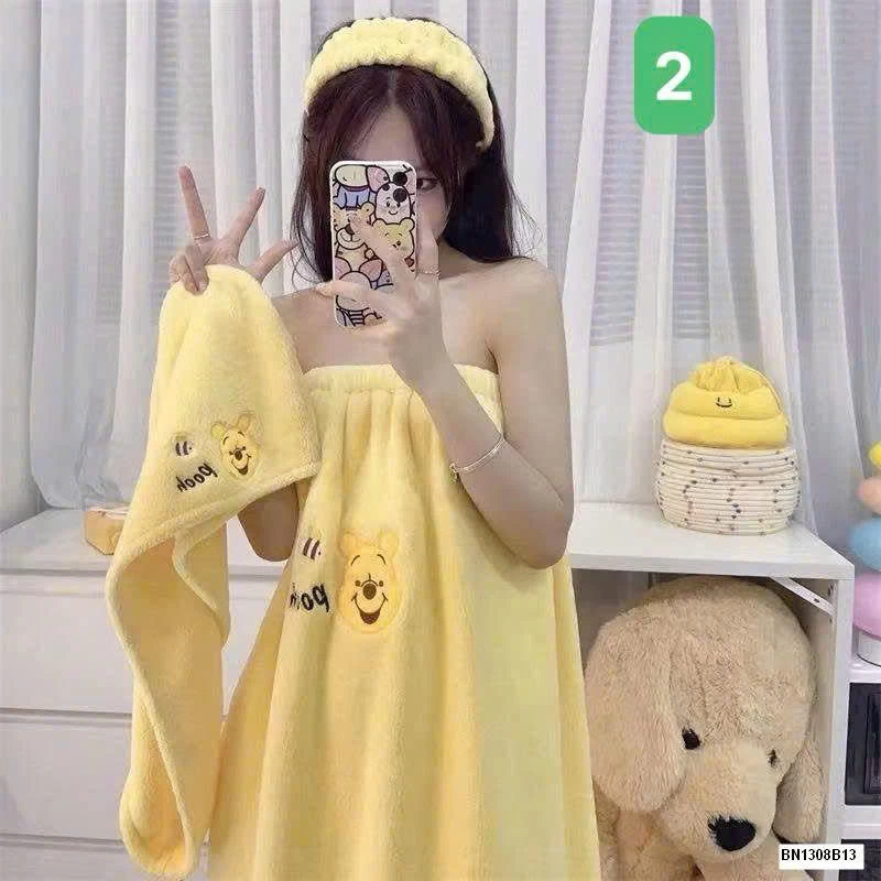 SET 3 MÓN VÁY TẮM HOẠT HÌNH VẢI LÔNG CỪU