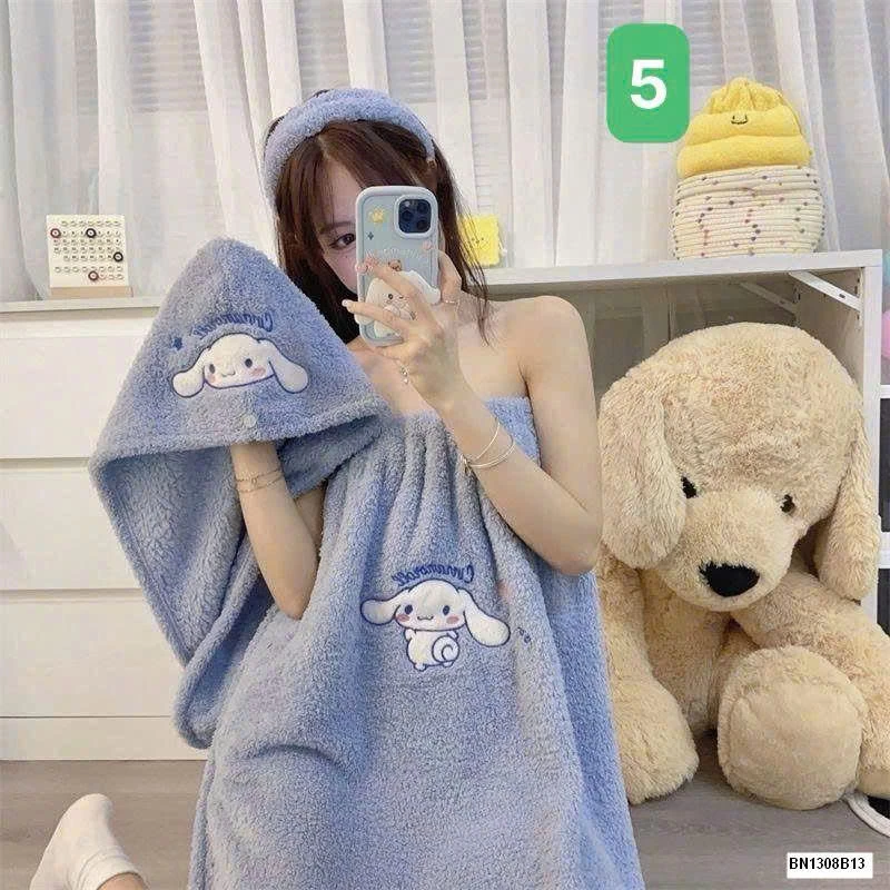 SET 3 MÓN VÁY TẮM HOẠT HÌNH VẢI LÔNG CỪU