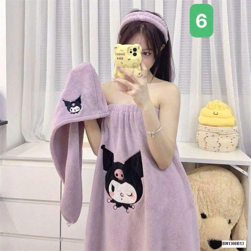 SET 3 MÓN VÁY TẮM HOẠT HÌNH VẢI LÔNG CỪU