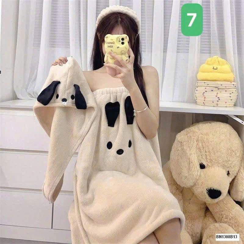 SET 3 MÓN VÁY TẮM HOẠT HÌNH VẢI LÔNG CỪU