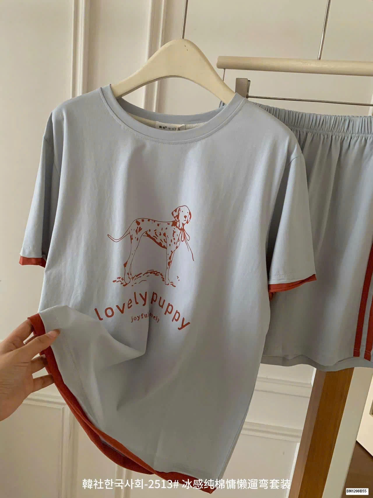 BỘ NGỦ CỘC TAY HÌNH CHÚ CHÓ CHO NỮ