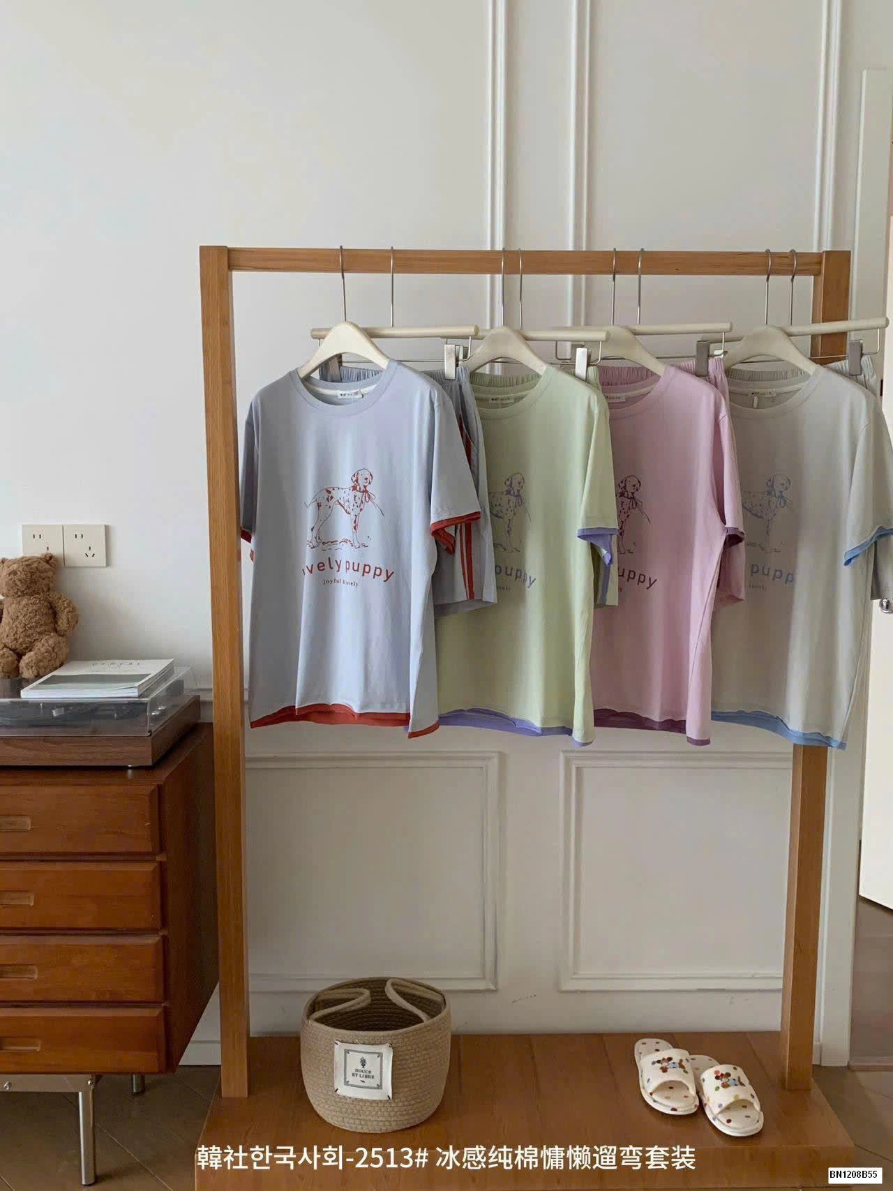 BỘ NGỦ CỘC TAY HÌNH CHÚ CHÓ CHO NỮ