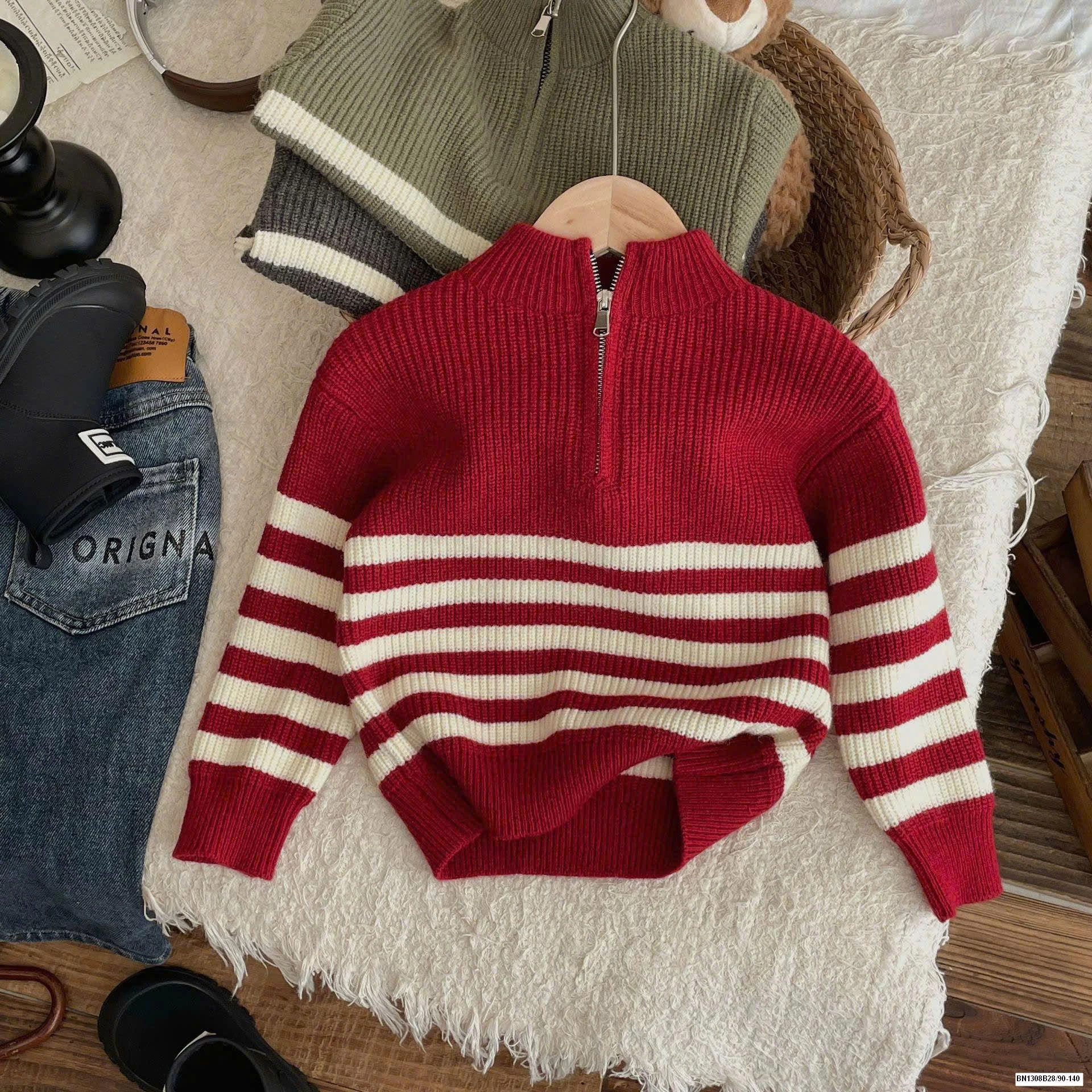 ÁO LEN KHÓA CỔ CHO BÉ