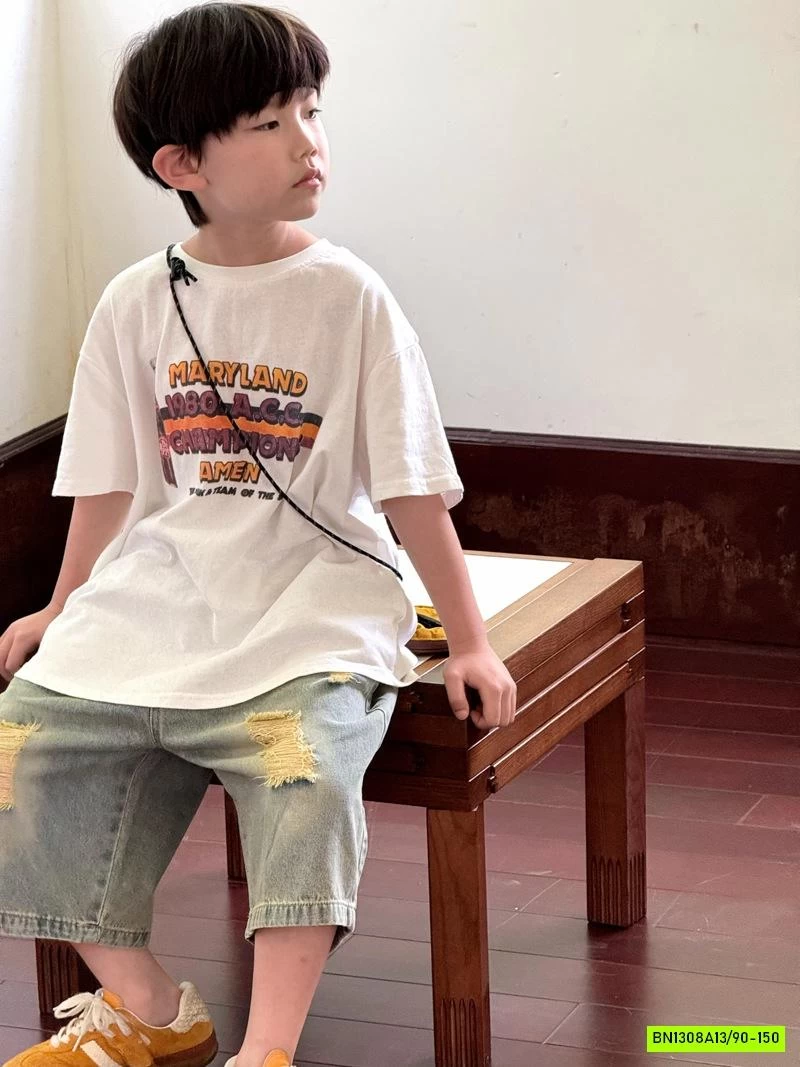 ÁO THUN CO.CA MIX JEANS RÁCH