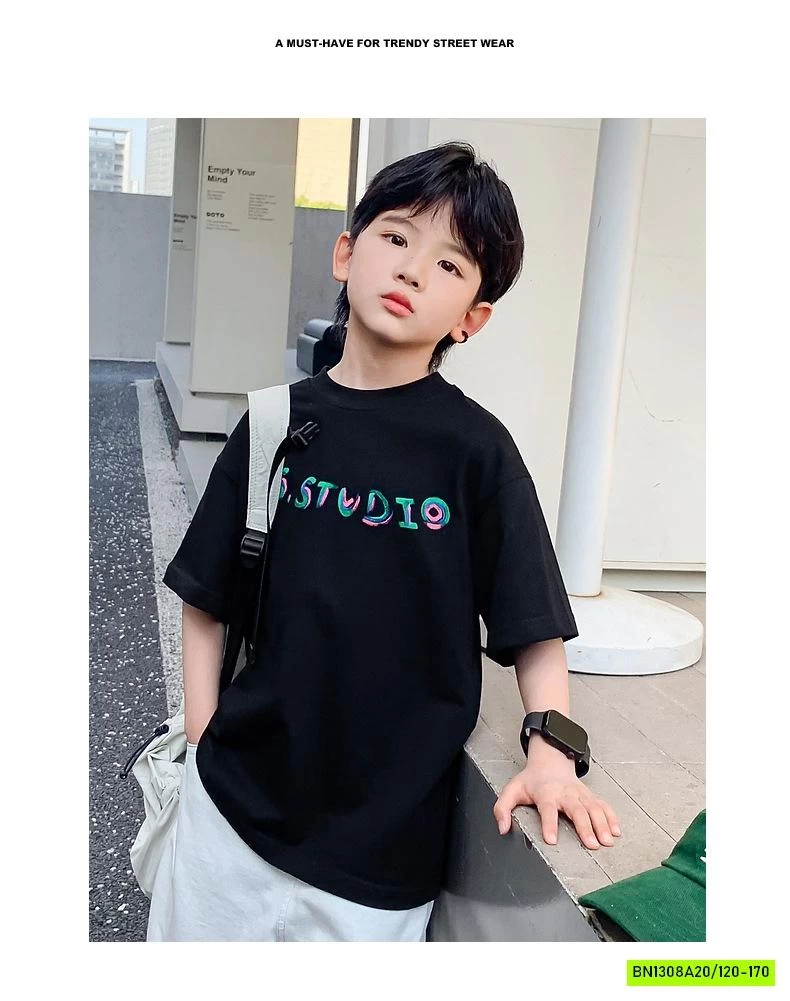 ÁO THUN ĐEN IN HÌNH LƯNG HHBABY