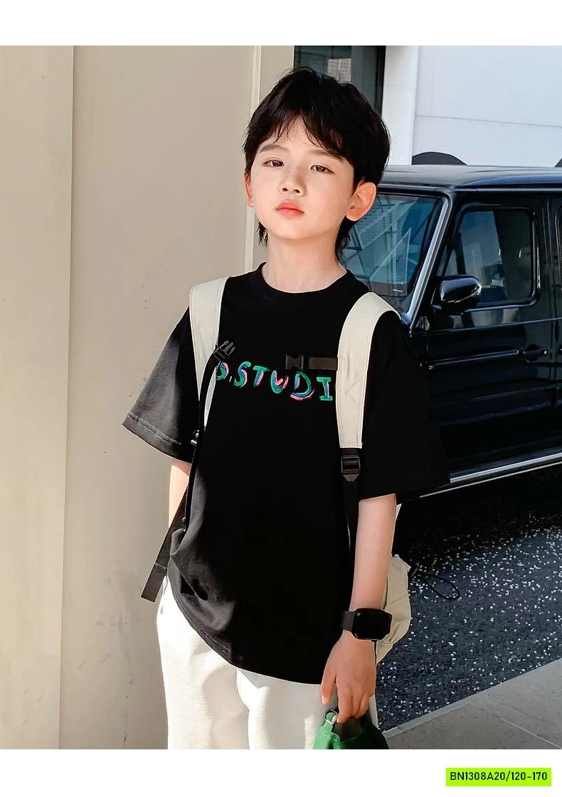 ÁO THUN ĐEN IN HÌNH LƯNG HHBABY