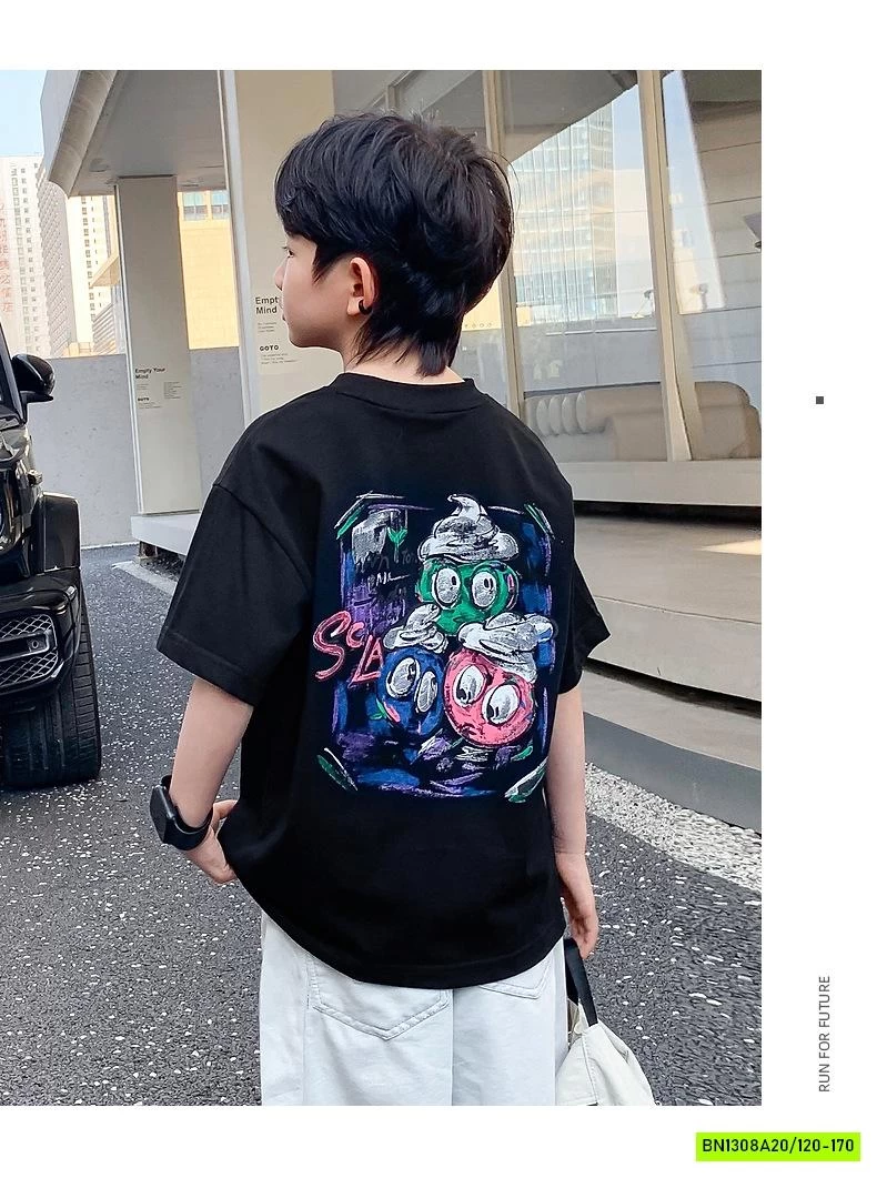 ÁO THUN ĐEN IN HÌNH LƯNG HHBABY