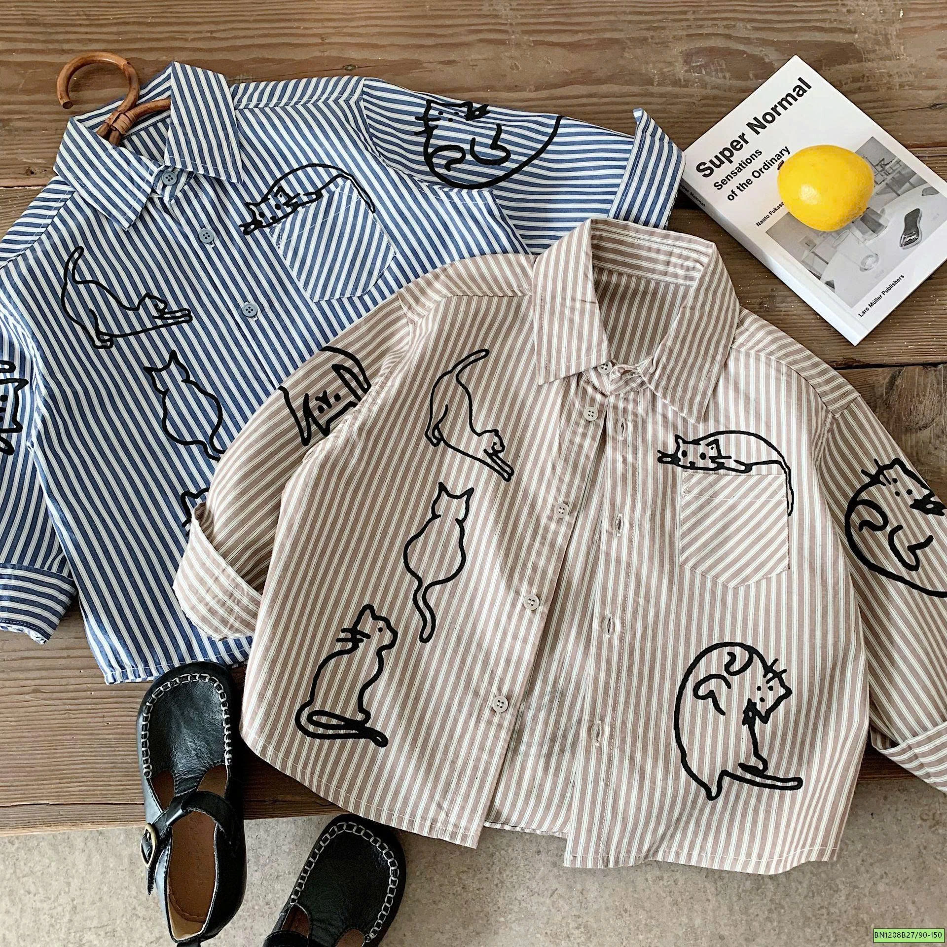 ÁO SƠ MI SỌC IN MÈO