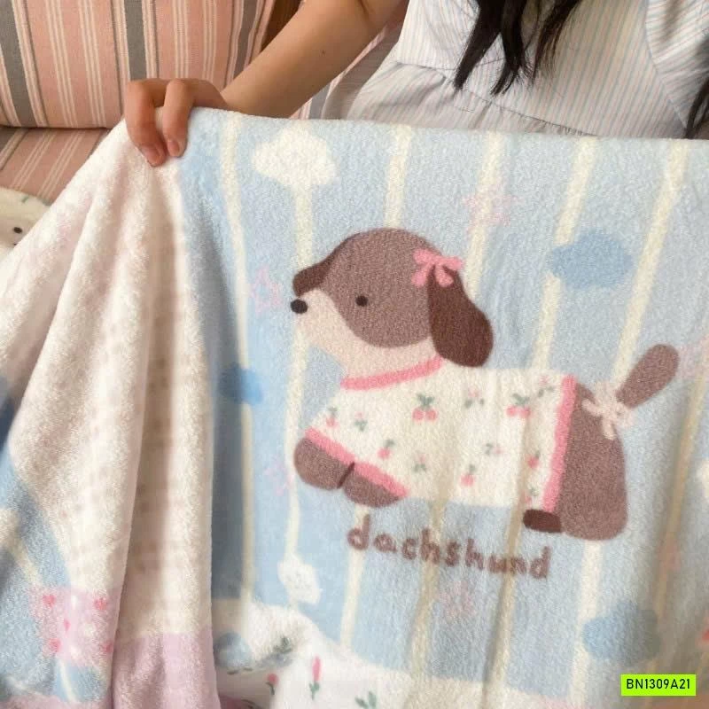 CHĂN BĂNG LÔNG IN HÌNH DỄ THƯƠNG