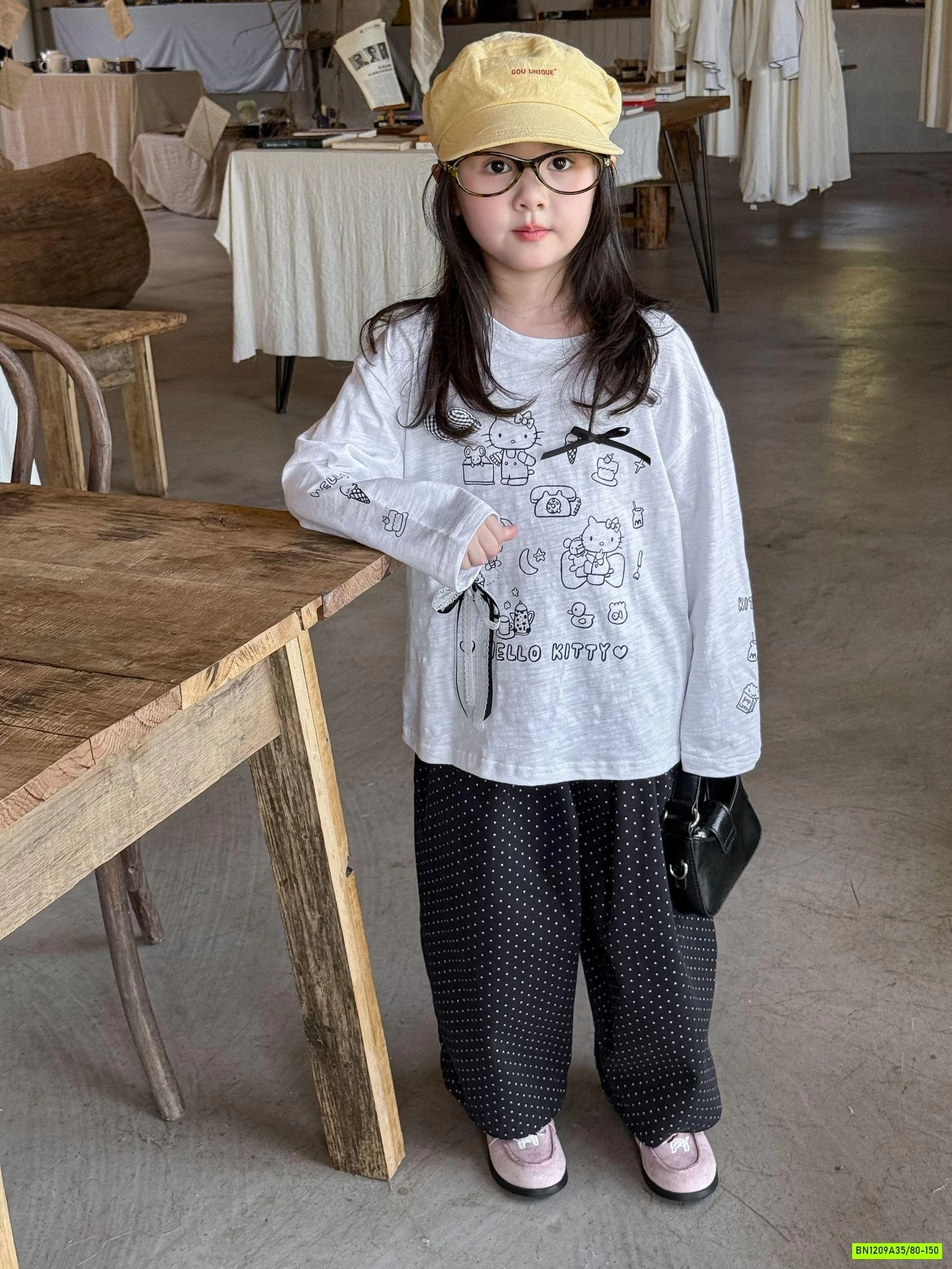 ÁO THUN KITTY MIX BAGGY CHẤM BI