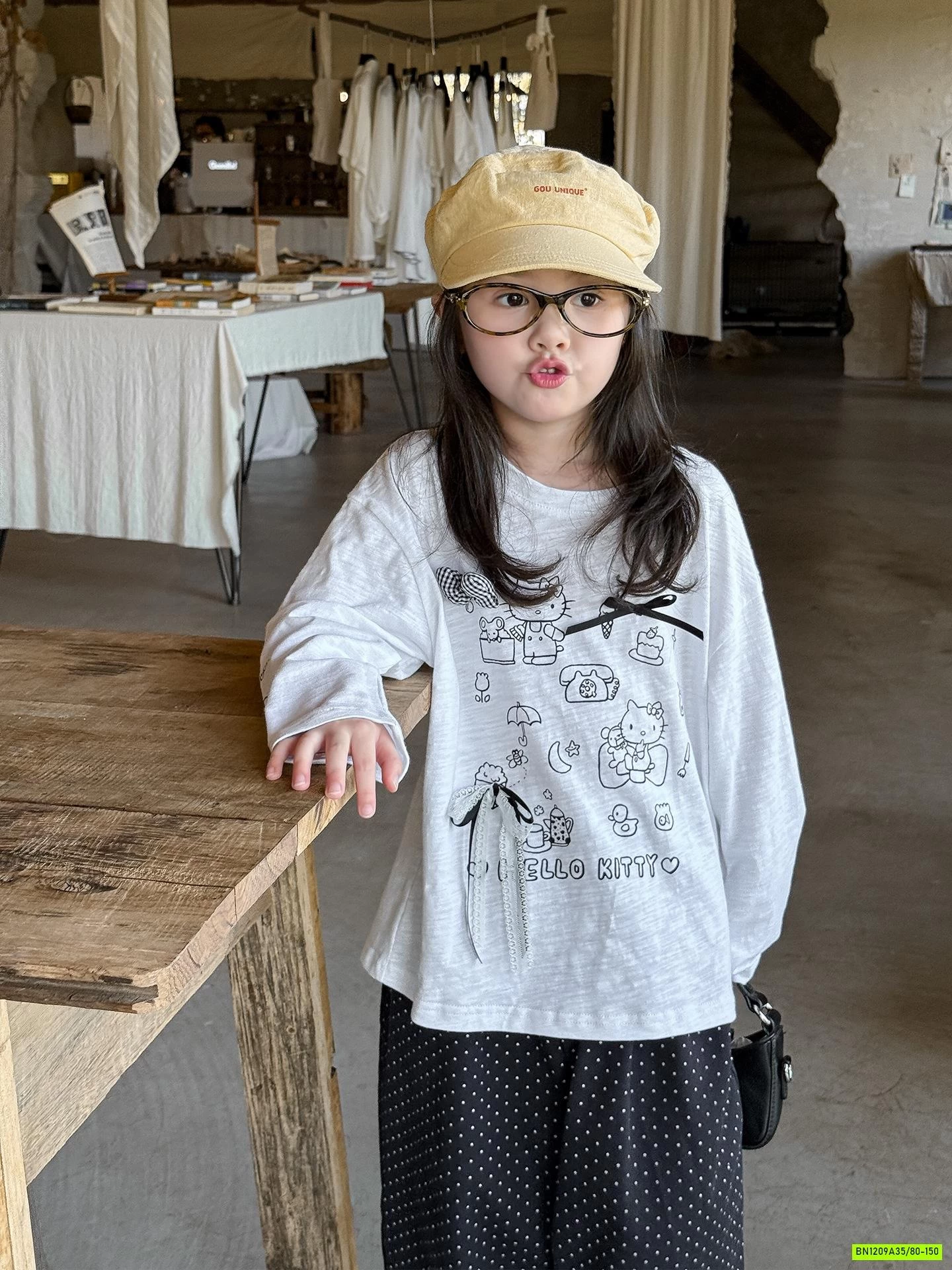 ÁO THUN KITTY MIX BAGGY CHẤM BI