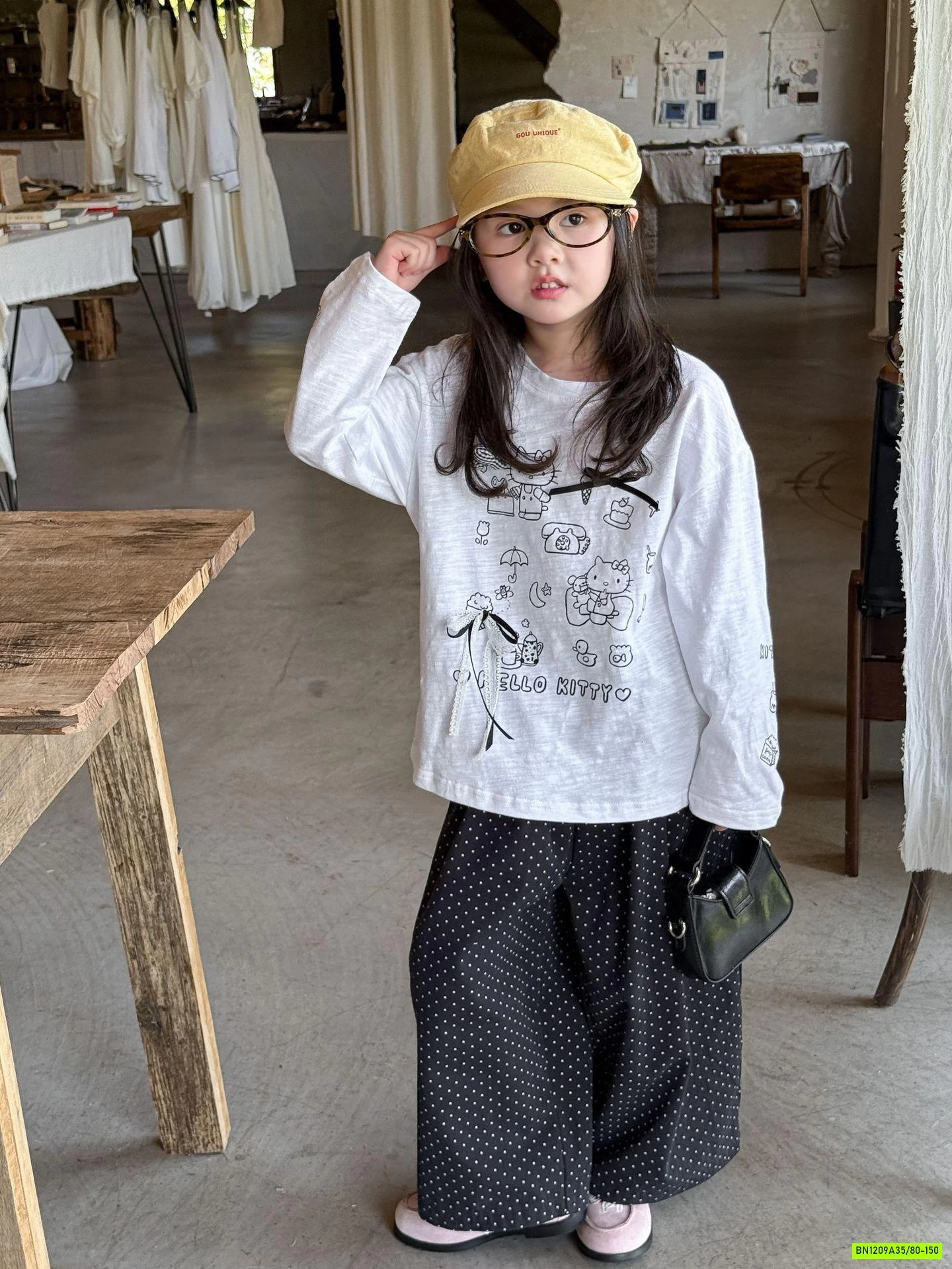 ÁO THUN KITTY MIX BAGGY CHẤM BI