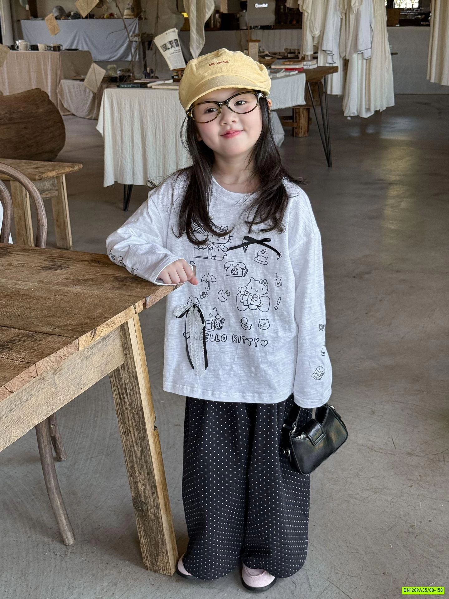 ÁO THUN KITTY MIX BAGGY CHẤM BI