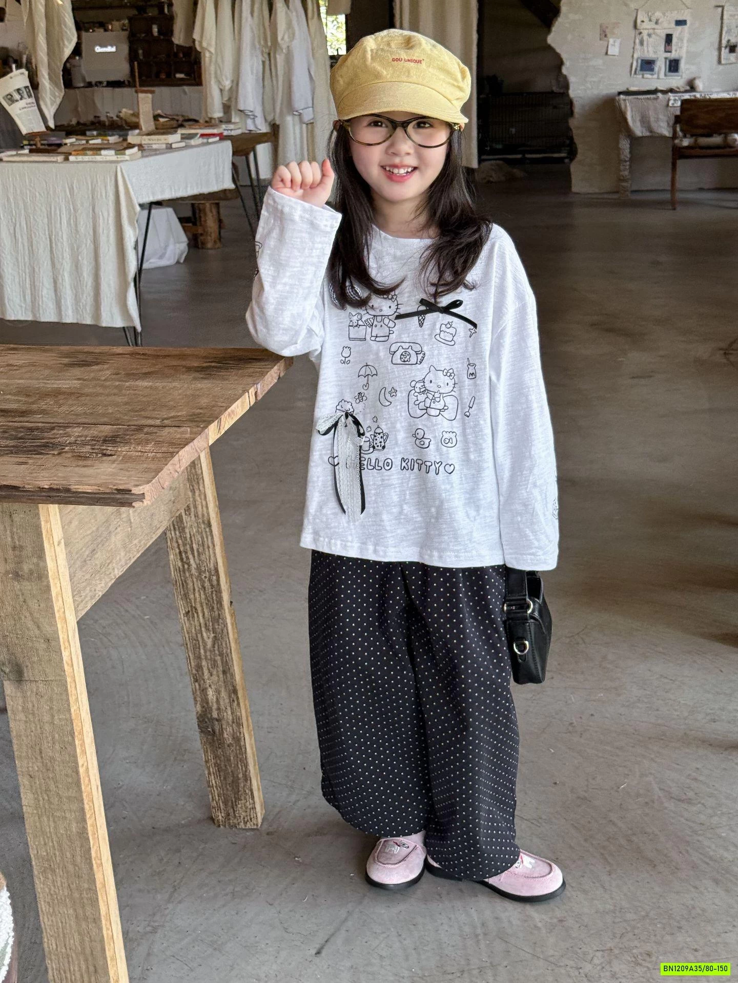 ÁO THUN KITTY MIX BAGGY CHẤM BI