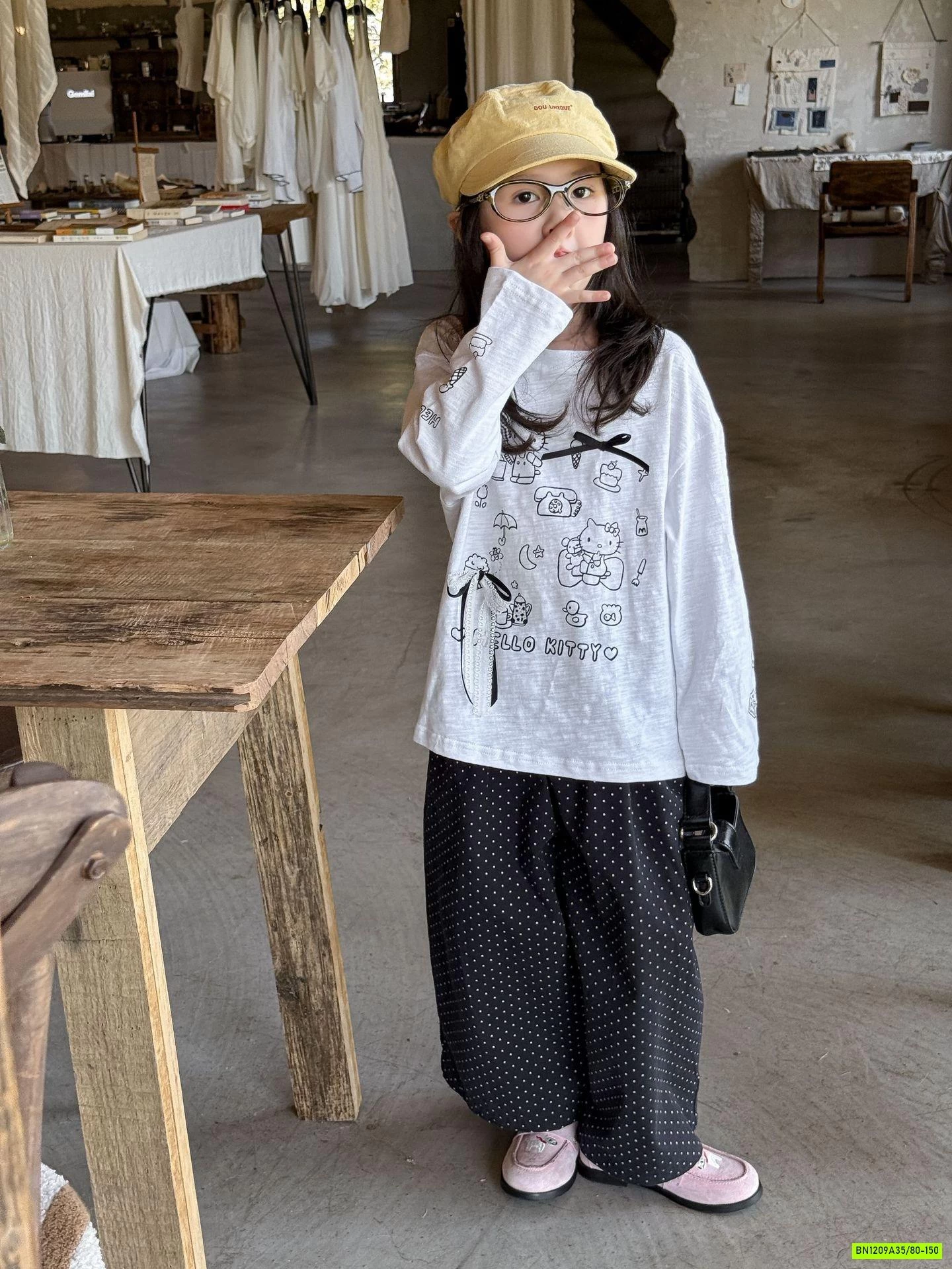ÁO THUN KITTY MIX BAGGY CHẤM BI