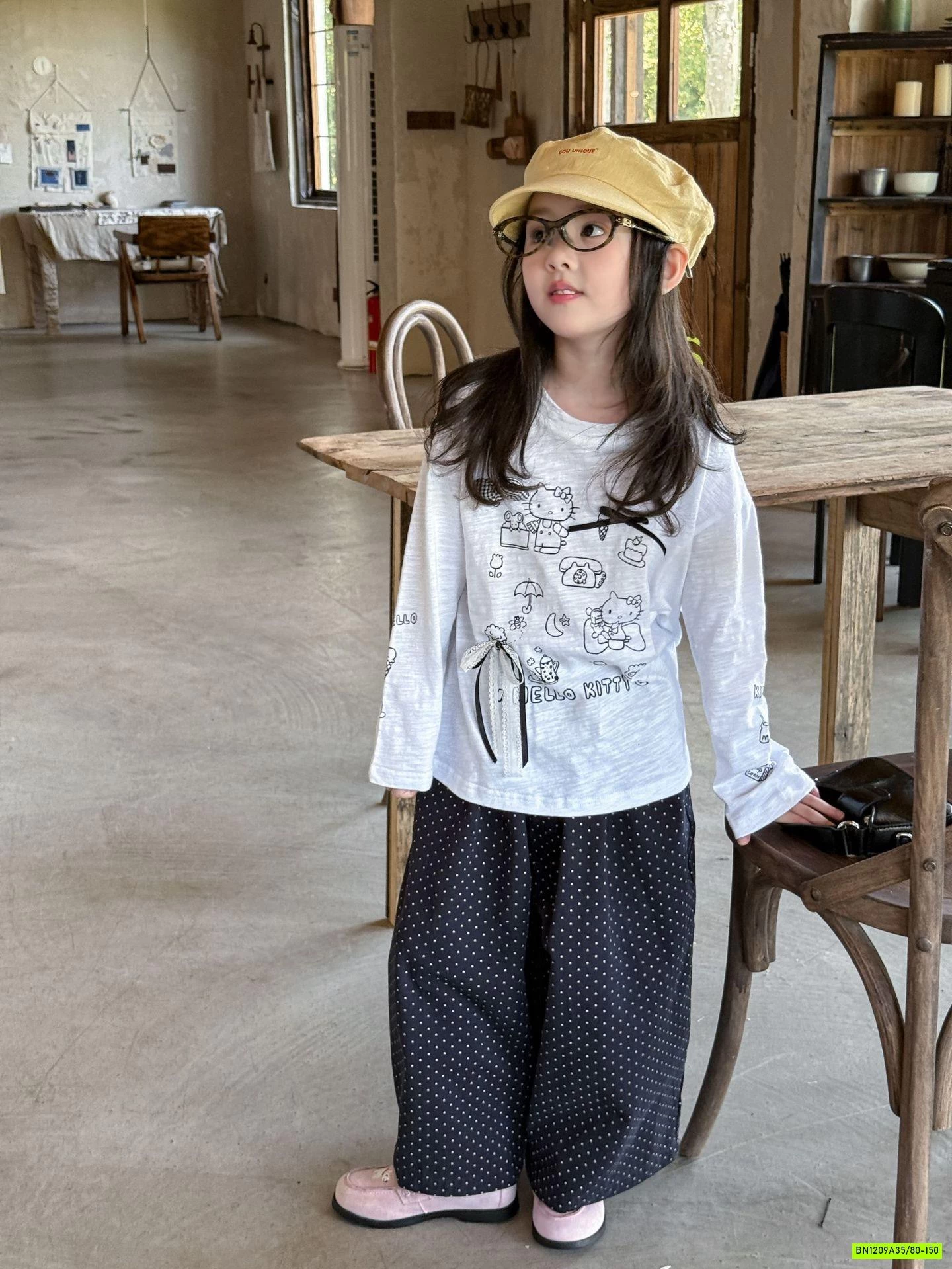 ÁO THUN KITTY MIX BAGGY CHẤM BI