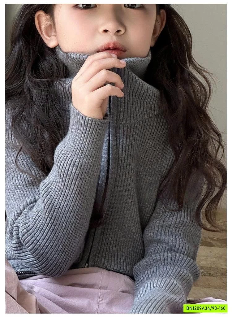 KHOÁC LEN KHÓA KÉO 2 CHIỀU CAO CỔ